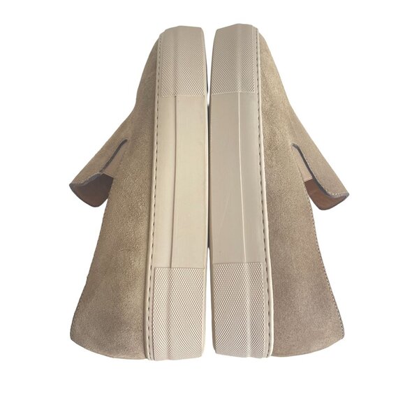 Frame Denim Le Ren Tan Suede Platform Slip On Womens Shoes 37.5/US 7 WORN ONCE - Picture 7 of 10